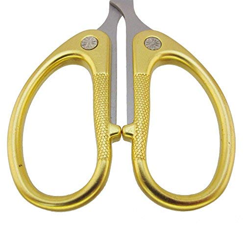  [AUSTRALIA] - BambooMN Fine Cut Sharp Point Embroidery Scissors Set with 2 Thread Cutter Snips - Gold - 1 Set