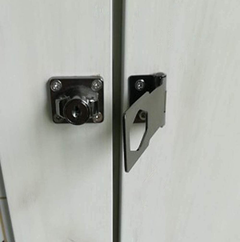  [AUSTRALIA] - 2 Pieces of 4-inch Key Lock hasp Lock, Cabinet knob Lock, Twisted Button Key Lock hasp with Key, Screws with Different Keys, Suitable for Small Doors, Cabinet Black