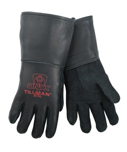  [AUSTRALIA] - Tillman 875 Onyx All Black Premium Top Grain Elkskin Welding Gloves, X-Large