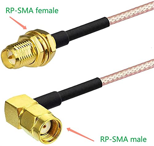 Bingfu WiFi Antenna Extension Cable (2-Pack) RP-SMA Male Right Angle to RP-SMA Female Bulkhead Mount RG316 Cale 30cm 12 inch for WiFi Router Security IP Camera Monitor Mini PCIE Card 12 inch / 30cm Right Angle - LeoForward Australia