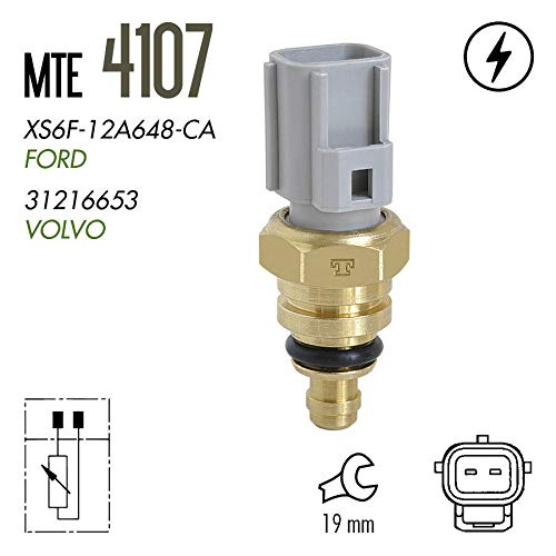 MTE-THOMSON 4107 Engine Coolant Temperature Sensor Compatible with Ford 1999-2018 Jaguar 2013-2017 Lincoln 2013-2018 Mazda 2001-2010 Mercury 1999-2007 - LeoForward Australia