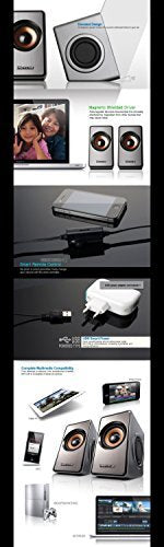  [AUSTRALIA] - ROYCHE MR-1200 USB Powered Speaker 2ch 3D Stereo Laptop, Desktop, Tablet - gray