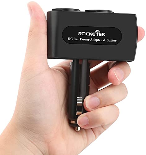  [AUSTRALIA] - Rocketek 2-Socket Car Splitter Cigarette Lighter Adapter 4 in 1 Multi Power Outlet 12/24V 90W with 3.1A 2 USB Car Charger Adapter, Cigarette Lighter Splitter Adapter for iPhone Pad Phone Tablet GPS 2 sockets