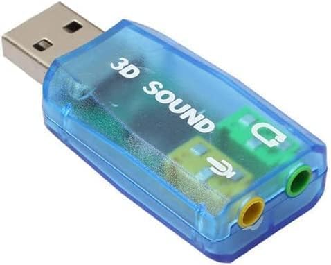  [AUSTRALIA] - External 5.1 USB Stereo Sound Card USB 2.0 to 3D Audio Sound Card Adapter Virtual 5.1 Channel for Windows and Mac, PC, Notebook with 3.5mm Headphone and Microphone