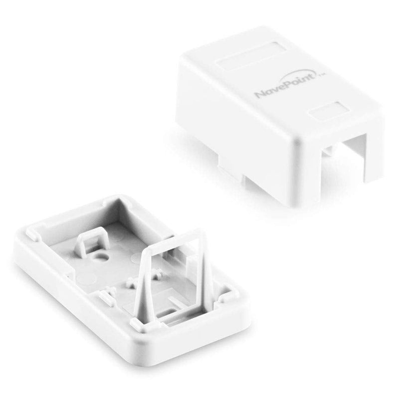  [AUSTRALIA] - NavePoint Keystone Jack Surface-Mount Box 1-Port White, 10-Pack