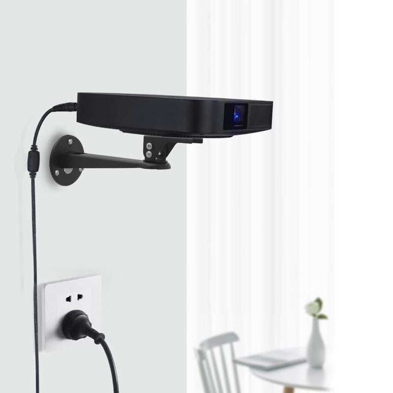  [AUSTRALIA] - Drsn Mini Projector Wall Mount, Angle Adjustable 360° Rotation 7.8" Length 6.6 lbs Load Angle Adjustable Projector Mount with 1/4 Mounting Screw for CCTV/Camera/Projector/Webcam, Black