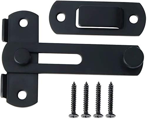  [AUSTRALIA] - 2 Pack Stainless Steel Gate Latches, Door Holder Flip Latch Safety Door Bolt Latch Lock (Black) Black