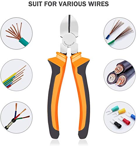  [AUSTRALIA] - BOENFU Floral Wire Cutter for Artificial Flowers and Crafts, Chicken Wire Cutters Diagonal Cutting Pliers Faux Flowers Wire Snips | Orange, 6 Inches