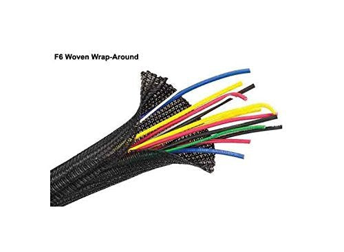  [AUSTRALIA] - TechFlex F6N0.25BK Flexo F6 General Purpose 1/4-inch Braided Cable Sleeve, Black - 20 Feet