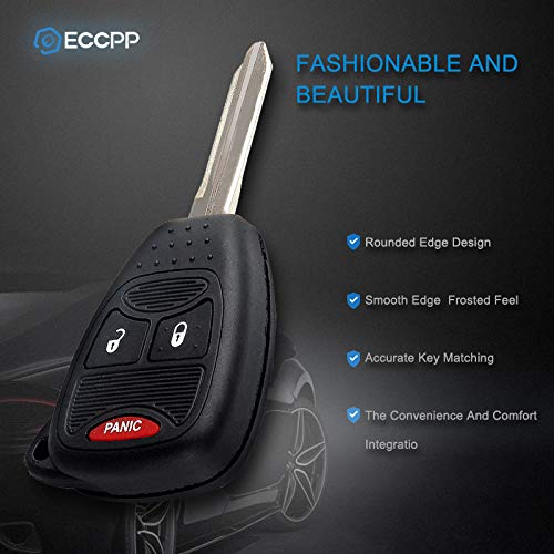  [AUSTRALIA] - ECCPP Replacement 3 Buttons Keyless Entry Remote Key Fob fit for 04-12 Chrysler Sebring Dodge Nitro Dodge Ram 1500 Jeep Wrangler OHT692427AA (1x)