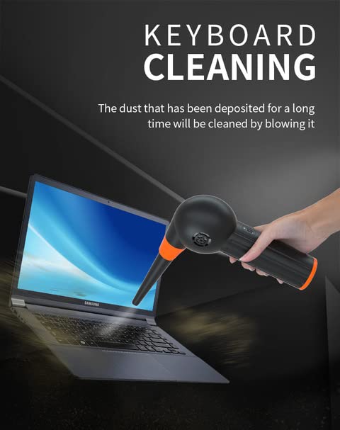  [AUSTRALIA] - Byson Air Duster for Computer Keyboard Cleaning, 40,000 RPM, Brushless Motor, Rechargeable Battery Powered, Type-C Fast Charge 40 Minutes Use, Reusable Duster Replaces Compressed Air Cans