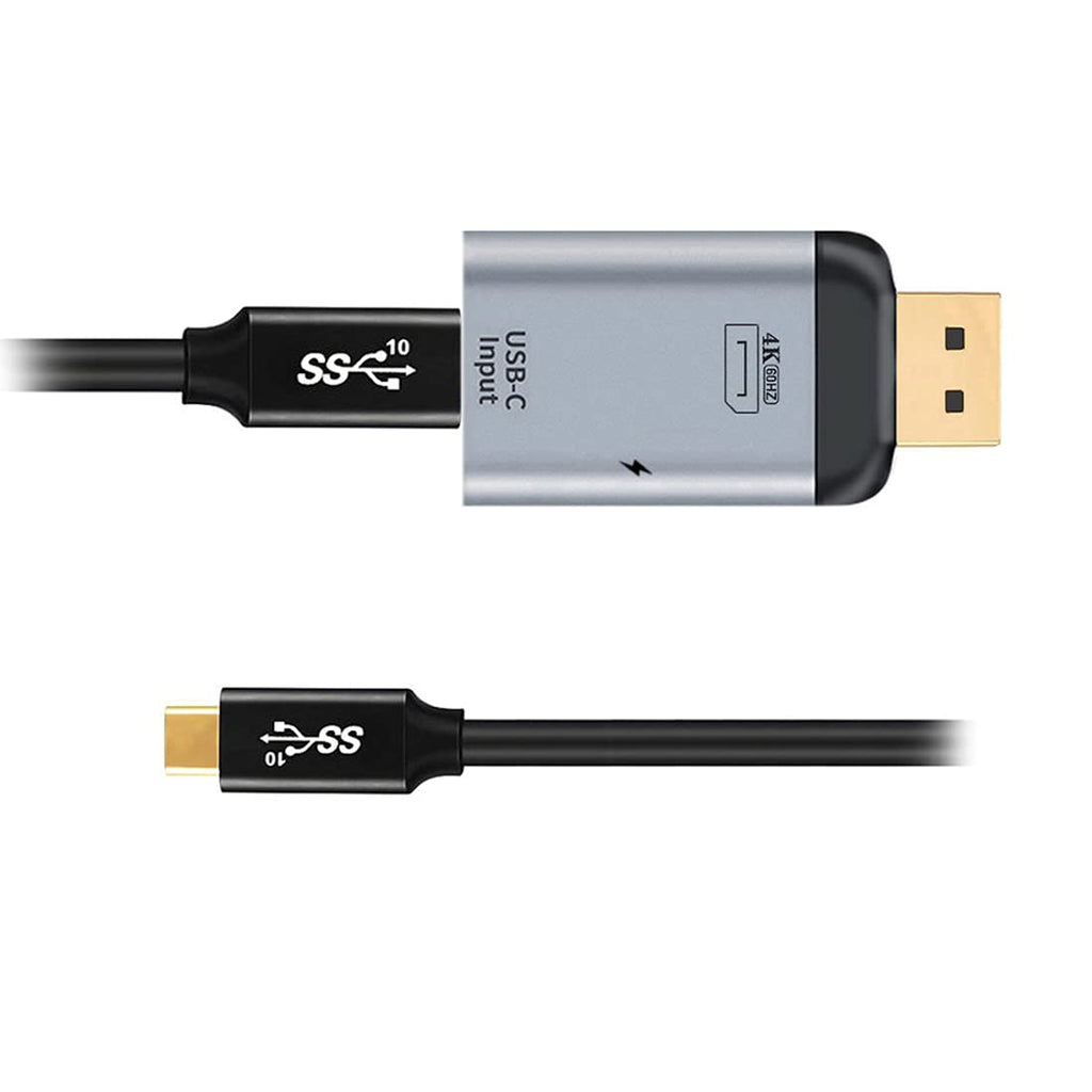  [AUSTRALIA] - ChenYang CY Type-C USB-C Female Source Input to Displayport DP Male Output HDTV Adapter with PD Power Port & 100W 10Gbps USB-3.1 Cable for Phone & Laptop DP+Cable