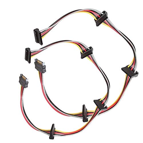  [AUSTRALIA] - LINESO (2 Pack) SATA 15 Pin Male to 4xSATA 15 Pin Female Power Splitter Cables L=19.5Inches (50CM)