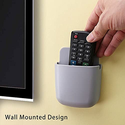  [AUSTRALIA] - 3 Pack Remote Control Holder Wall Mount Holders Hole-Free Phone Charging Organizer Pen Storage Containers For Home Office School Supply Storage (Grey) Grey