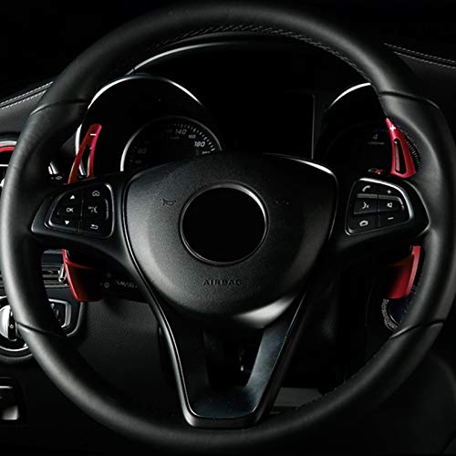 OP Steering wheel paddle shifter extensions for Mercedes Benz A B E M class GLK SLK GL (RED) RED - LeoForward Australia