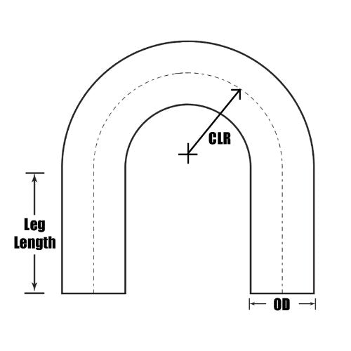  [AUSTRALIA] - HPS AT180-225-CLR-3 6061 T6 Aluminum Elbow Pipe Tubing, 16 Gauge, 180 Degree U Bend, 2.25" OD, 0.065" Wall Thickness, 3" Center Line Radius