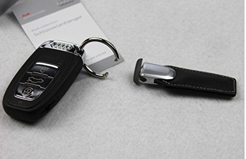  [AUSTRALIA] - Angel Mall Leather Audi Key Ring Black Key Holder Audi Accessories 1-pc Set