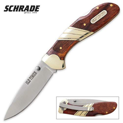 Old Timer 31OT Medium Lockback 6.5in High Carbon S.S. Folding Knife with 2.9in Drop Point Blade and Wood Handle for Outdoor, Hunting, Camping and EDC - LeoForward Australia