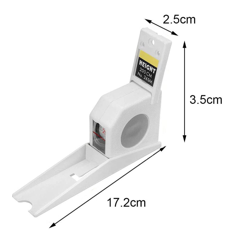  [AUSTRALIA] - Kakalote 2m/78.7'' Stadiometer Right-Angle Telescopic Tape Measure, Wall Mounted Growth Stature Meter Measure Home Use Adult Children Roll Ruler Height Measuring Tool(White)