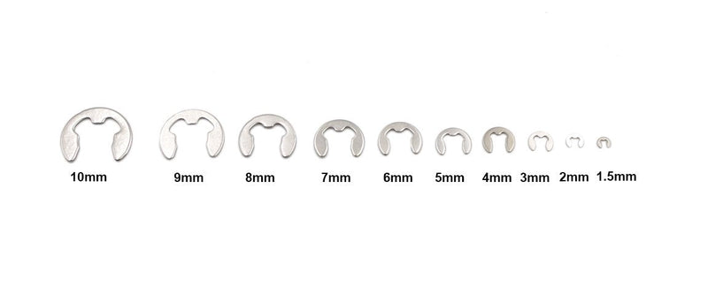  [AUSTRALIA] - HVAZI 250PCS Stainless steel E-Clip External Retaining Ring Assortment Set