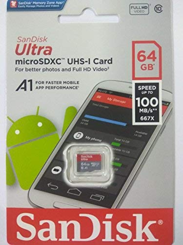  [AUSTRALIA] - SanDisk 64GB SDXC Micro Ultra Memory Card Bundle Works with Motorola Moto G7, G7 Play, G7 Plus, G7 Power (SDSQUAR-064G-GN6MN) Plus (1) Everything But Stromboli (TM) Combo Card Reader