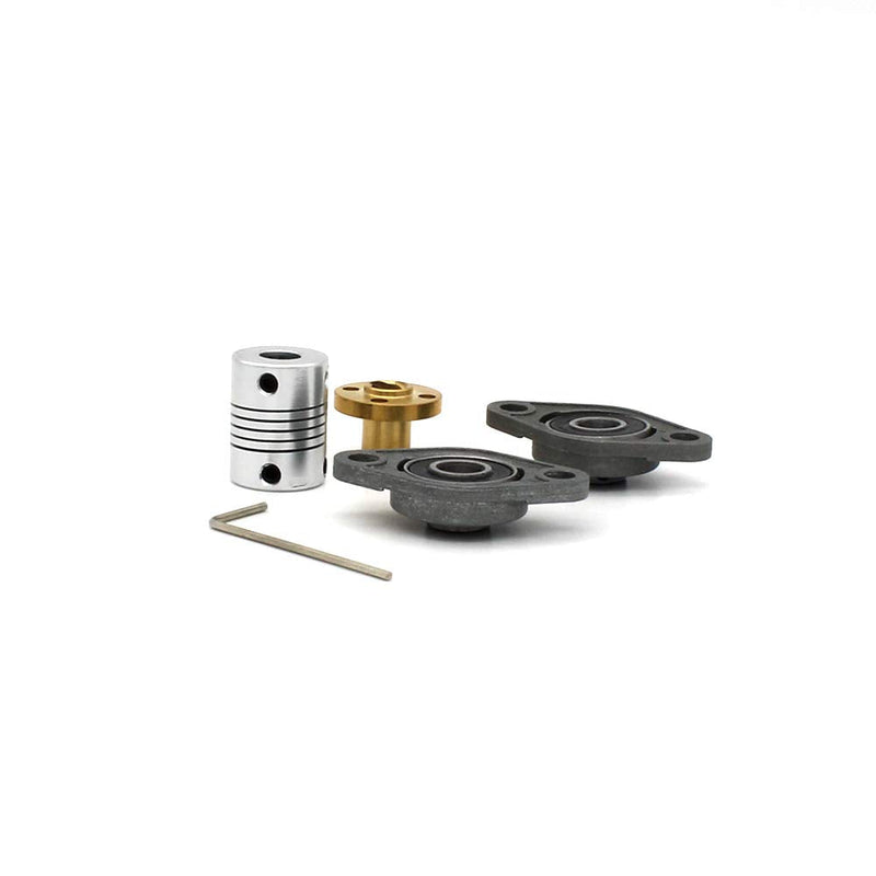  [AUSTRALIA] - 300mm 8mm T8 Lead Screw Set Lead Screw+ Copper Nut + Coupler + Pillow Bearing Block for 3D Printer by LINGLONG