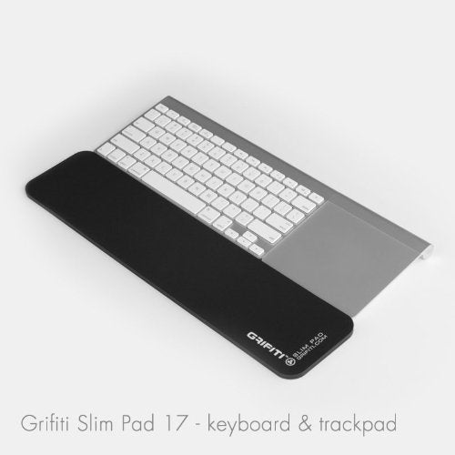Grifiti Slim Wrist Pad 17 is a 17 x 4 x 0.25 Inch Wrist Rest for 17 Inch Standard Slim Keyboards and Apple Wired Keyboard (Black Poly Nylon Surface) Black Poly Nylon Surface - LeoForward Australia