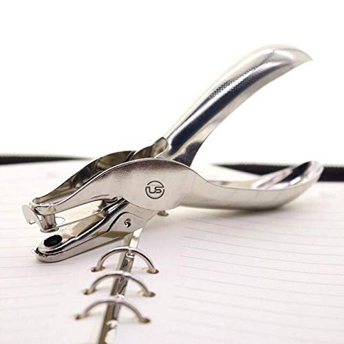  [AUSTRALIA] - 1 Hole Punch, Single Hole Puncher, 8 Sheet Capacity, Ultimate Stationery, Silver Color, 2 Pack Classic Office Paper Punch for Paper