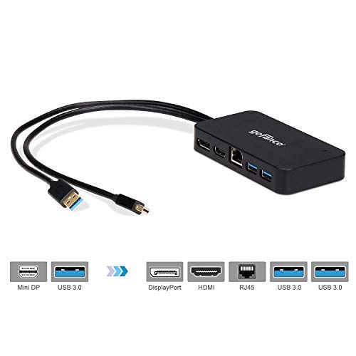  [AUSTRALIA] - gofanco Mini DisplayPort (Thunderbolt 2) 1080p Video Dock / Docking Station - 1080p HDMI or DisplayPort (DP) - USB 3.0 and Gb Ethernet Adapter Hub for MacBook, Surface Pro 2/3/4/5 and Laptop (mDPDock)