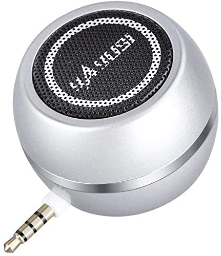  [AUSTRALIA] - Mini Speaker with 3.5mm Aux Input Jack, 3W Loud Portable Speaker for iPhone iPod iPad Cellphone Tablet Laptop, with USB Rechargeable Battery, Gift Choice for Kids, Silver
