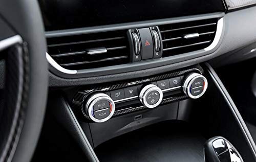 YIWANG Carbon Fiber Style ABS Chrome Car Interior Center Air Conditioning Adjustment Frame Trim 1pc for Alfa Romeo Giulia Stelvio 2016-2020 Auto Accessories (Carbon Fiber) - LeoForward Australia
