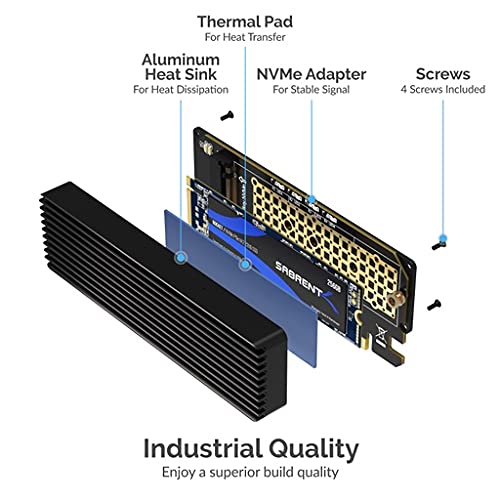  [AUSTRALIA] - SABRENT NVMe M.2 SSD to PCIe X16/X8/X4 Card with Aluminum Heat Sink (EC-PCIE) Black