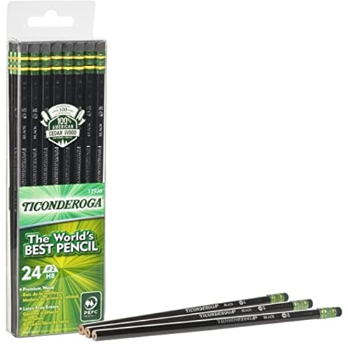  [AUSTRALIA] - Dixon Ticonderoga Wood-Cased #2 Pencils, Box of 24, Black (13926) 24 Count (Pack of 1)