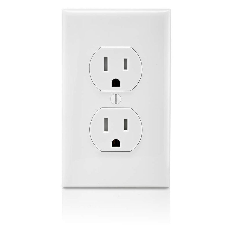  [AUSTRALIA] - Leviton T5320-W Straight Blade Tamper Resistant Duplex Receptacle, 125 V, 15 A, 2 Pole, 3 Wire, 1 Pack, White