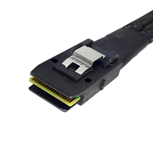 CY 100cm Internal 36 Pin Mini SAS SFF-8087 Host to 4 SFF-8482 Target SAS Hard Disk and SATA Power Cable Blue 100cm - LeoForward Australia