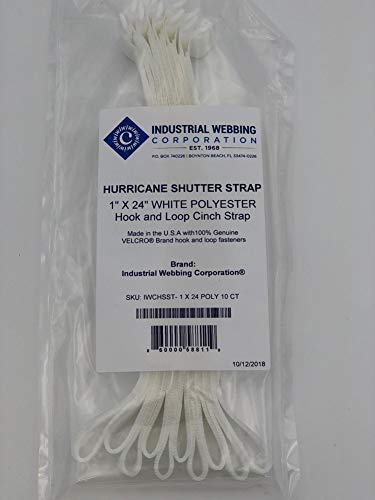  [AUSTRALIA] - Hurricane Shutter Strap- Polyester 1 X 24 - White - 10 Count
