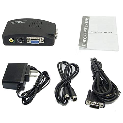  [AUSTRALIA] - M MAKETHEONE RCA to VGA Adapter, Composite AV S-Video RCA Input to VGA Female Output Converter, Transfer Video Graphic Signal from CCTV PC Laptop DVD DVR VCR TVBox to VGA Monitor Projector Computer