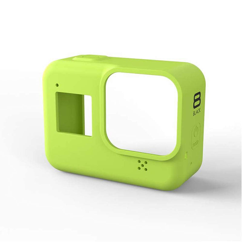  [AUSTRALIA] - Silicone Case for GoPro Hero 8 Protective Silicone Case Skin Housing Cover Bag for GoPro Hero 8 Black Action Camera Accessories, Green