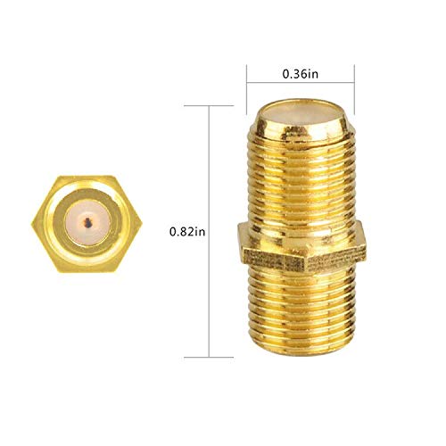 VCE 5-Pack Coaxial Cable Connector, F-Type Coax RG6 Cable Extension Adapter Gold Plated - LeoForward Australia