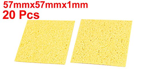  [AUSTRALIA] - uxcell Replacement Soldering Iron Cleaning Sponge 57mm x 57mm x 1mm 20pcs