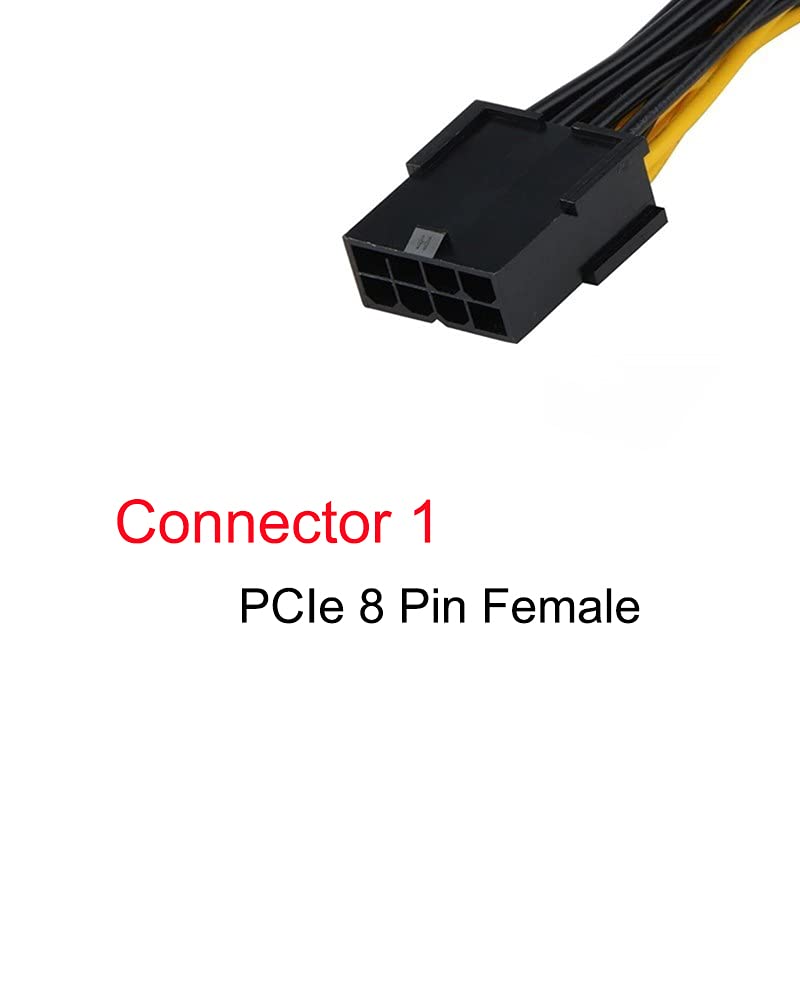  [AUSTRALIA] - (6 Pack) GPU VGA PCIe 8 Pin Female to Dual 8 Pin (6+2) Male PCI Express Adapter Splitter Power Cable 9 inch