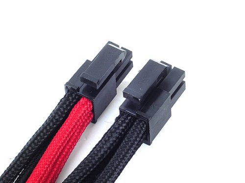  [AUSTRALIA] - Silverstone Tek Sleeved Extension Power Supply Cable with 1 x 8-Pin to EPS12V 8-Pin Connector (PP07-EPS8BR) PP07-EPS8BR Black/Red