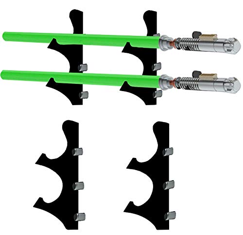  [AUSTRALIA] - Lightsaber stand wall-mounted lightsaber stand, suitable for lightsaber stand, lightsaber, sword, lightsaber saber.(1 set of black 2 layers) 1 set of black 2 layers