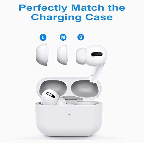  [AUSTRALIA] - 12 Pieces Replacement Ear Tips for AirPods Pro Accessory Silicone Ear Buds Tips with Noise Reduction Hole Airpods Pro Ear Tips with Portable Storage Box and Fit in The Charging Case (S/M/L, White)
