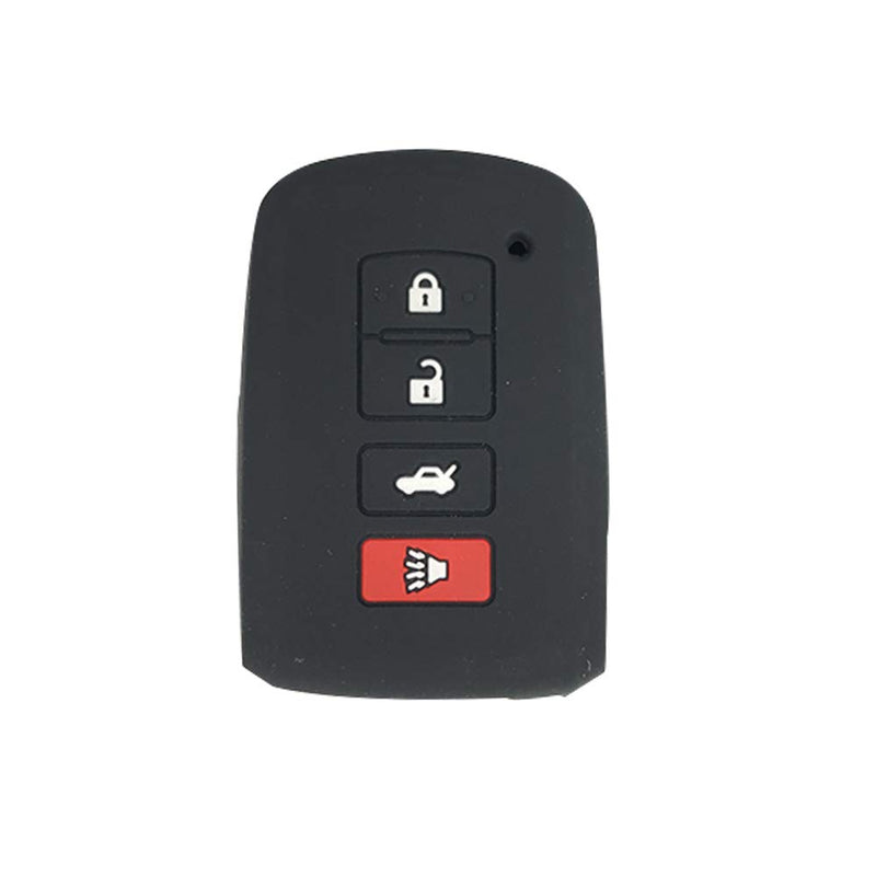  [AUSTRALIA] - BAR Autotech Remote Key Silicone Rubber Keyless Entry Shell Case Fob and Key Skin Cover 4 Buttons Fit For 2012 2013 2014 2015 2016 Toyota Avalon Camry Corolla RAV4 Highlander (Black) 1. Black/Black