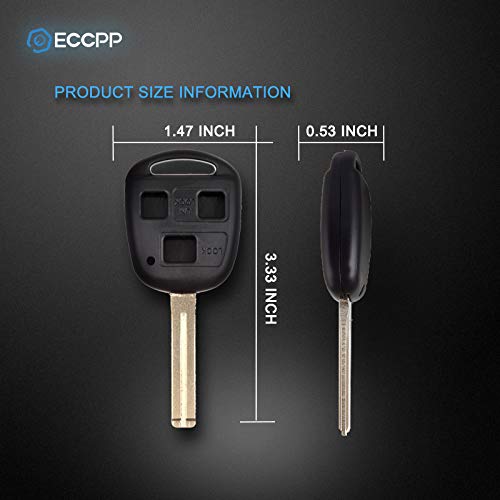 ECCPP Replacement for 2X 3 Buttons Key Fob 03-09 Lexus Key Remote Car Keys 01-05 Lexus for Lexus Antitheft Keyless Entry Systems Series HYQ1512 HYQ12BBT HYQ1288T - LeoForward Australia