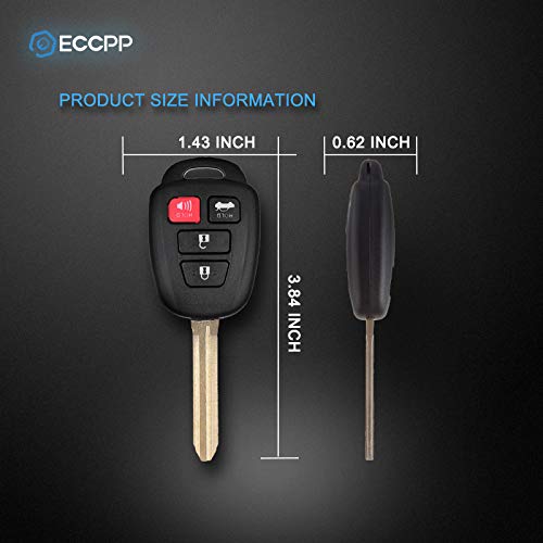  [AUSTRALIA] - ECCPP Key Fob Shell CASE Replacement fit for Uncut Keyless Entry Remote Scion FR-S/Toyota Camry Corolla RAV4 HYQ12BDM (Pack of 1)