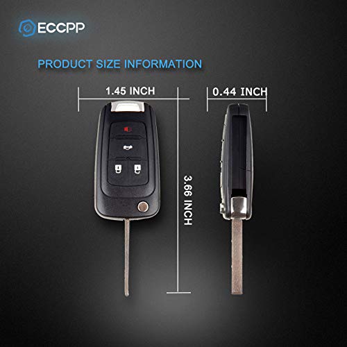  [AUSTRALIA] - ECCPP Replacement fits for Uncut Keyless Entry Remote Key Fob 2010-2016 Chevrolet Camaro/Chevrolet Cruze/Chevrolet Equinox/Chevrolet Malibu OHT01060512 (Pack of 2)