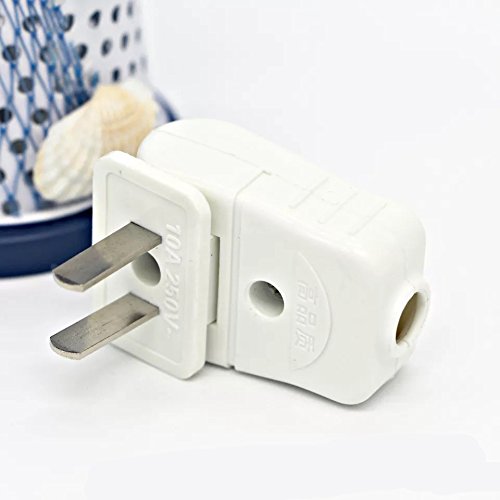  [AUSTRALIA] - Light Duty, Straight Blade, Residential Polarized Plug, 2 Wire Plug,Non-Grounding, 2P, 2W, Plug ，15 Amp ，White, 4pack