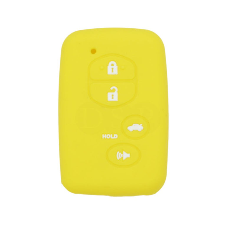  [AUSTRALIA] - SEGADEN Silicone Cover Protector Case Skin Jacket fit for TOYOTA 4 Button Smart Remote Key Fob CV2405 Yellow